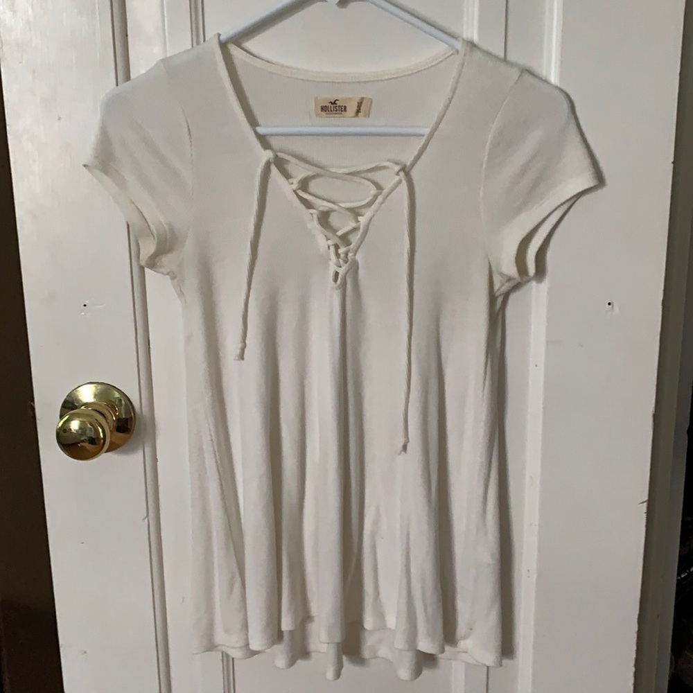Hollister White Tee Ribbed